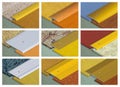 Set of multi-colored aluminium profiles Royalty Free Stock Photo