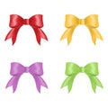 Set of multi-colored bows isolated on a white background. Vector illustration. Elements of your design for holiday