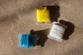 Multicolor threads for embroidery , muline. Royalty Free Stock Photo