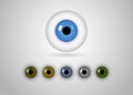 Set of multi-colored eyes. Vector illustration. Royalty Free Stock Photo