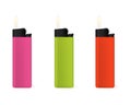 Set of multi-colored lighters. Royalty Free Stock Photo