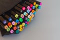 A set of multi-colored markers for sketching, a huge selection of colors