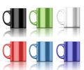 Set of multi-colored mugs