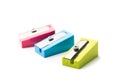 Set of multi-colored pencil sharpeners Royalty Free Stock Photo