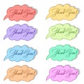 A set of multi-colored phrases of gratitude. Royalty Free Stock Photo
