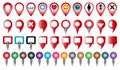 Set multi colored pointer or pin for map and gps location Royalty Free Stock Photo
