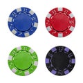 Set of multi-colored poker chips. Isolated on a white background. Gambling. Design Royalty Free Stock Photo