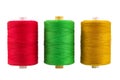 set of multi-colored sewing threads in coils, isolated Royalty Free Stock Photo