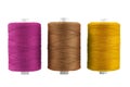 set of multi-colored sewing threads in coils, isolated Royalty Free Stock Photo
