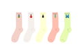 A set of multi-colored socks