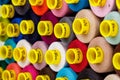 Set of multi-colored spools of thread for sewing Royalty Free Stock Photo