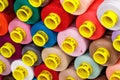 Set of multi-colored spools of thread for sewing Royalty Free Stock Photo