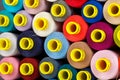 Set of multi-colored spools of thread for sewing Royalty Free Stock Photo