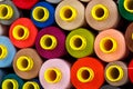 Set of multi-colored spools of thread for sewing Royalty Free Stock Photo