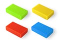 Set of multi-colored squire bath sponge Royalty Free Stock Photo