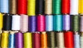 Set of multi-colored thread for sewing, background. Royalty Free Stock Photo