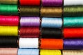 Set of multi-colored thread for sewing, background. Royalty Free Stock Photo