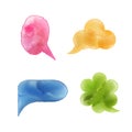 Set of multi-colored water color speech bubbles Royalty Free Stock Photo