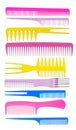 Set multi-coloured transparent combs