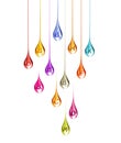 Set of multi vitamin complex in the shape of colored stretched drops