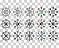 Set of Multichannel digital design icon, omnichannel flat web symbol, internet vector illustration