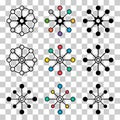 Set of Multichannel digital design icon, omnichannel flat web symbol, internet vector illustration