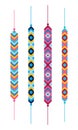 Set of multicolor friendship hippy bracelets