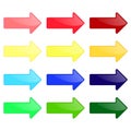 Set of multicolored arrow buttons. Vector illustration Royalty Free Stock Photo