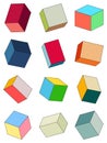 Set of multicolored bricks.