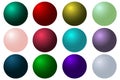 Set of multicolored circles. Bright, glowing balls. Vector illustration Royalty Free Stock Photo