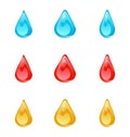 Set of multicolored droplets isolated on white background Royalty Free Stock Photo