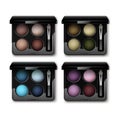 Set of MultiColored Eye Shadows in Case Applicator Royalty Free Stock Photo