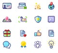 Set of multicolored flat outline icons