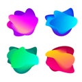 Set of multicolored gradient blending shape. Colorful fluid shapes. Set of isolated design element