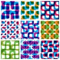 Set of multicolored grate seamless patterns Royalty Free Stock Photo