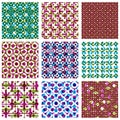 Set of multicolored grate seamless patterns