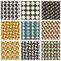 Set of multicolored grate seamless patterns