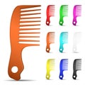 Set of multicolored hairbrushes Royalty Free Stock Photo