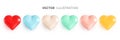 Set of multicolored hearts. Group of heart icons in different colors. Valentine`s Day greeting card design elements Royalty Free Stock Photo