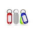Set of multicolored key chains for plastic, vector image