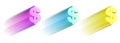 Set of multicolored numbers, 3d illustration, dollar symbol