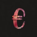 set of multicolored numbers on dark background, chalk effect, 3d illustration, euro sign, 3d illustration, euro sign