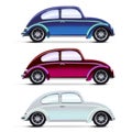 Set of multicolored Old cars Royalty Free Stock Photo
