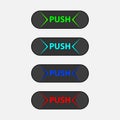 Set of multicolored push buttons. Royalty Free Stock Photo