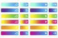 Set of multicolored rectangular buttons. Vector icons for the internet. Click strips on the site. Stock image Royalty Free Stock Photo