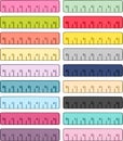 Set of multicolored school rulers