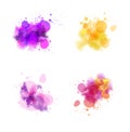 Set of multicolored splash watercolor blots Royalty Free Stock Photo