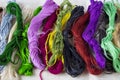 A set of multicolored threads for embroidery in a heap Royalty Free Stock Photo