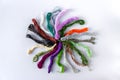 A set of multicolored threads for embroidery in a heap Royalty Free Stock Photo
