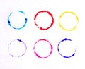 Set of multicolored watercolor circles Royalty Free Stock Photo